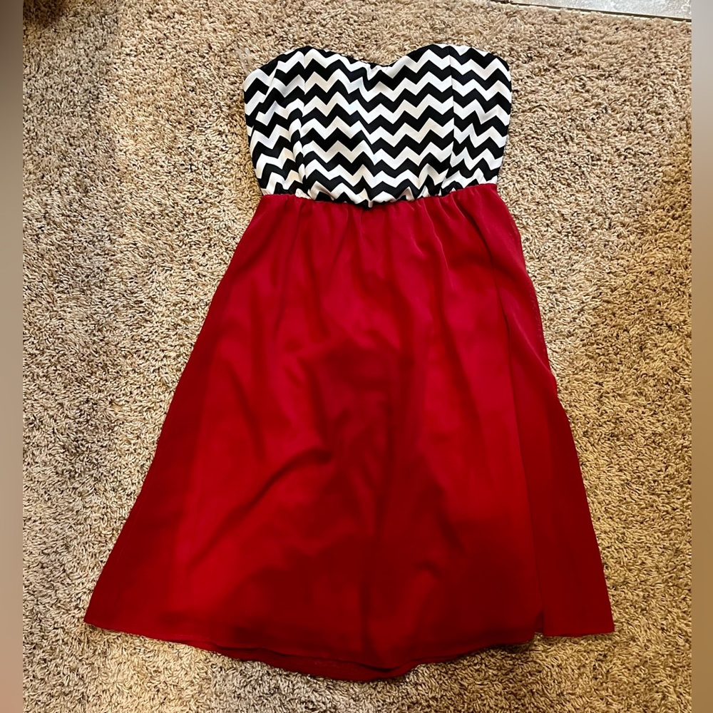 Vanity Strapless Zebra print dress